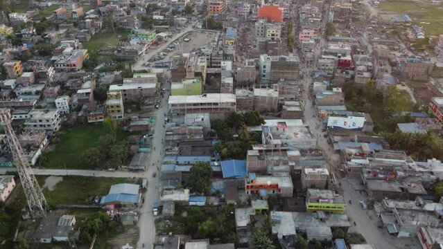 A Local city In Mahottari District  Nepal. Beautiful city in Nepal 4k. landscape of the authentic city and  lifestyles 4K.