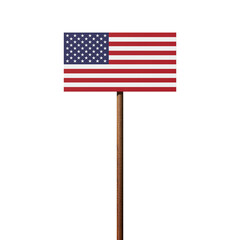 Schild mit der Flagge der USA