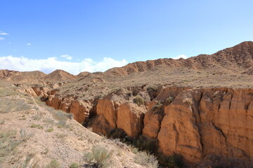 canyon formation at the Issyk Kul Lake in Aksai, Aksay, Kyrgyzstan