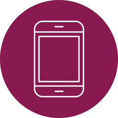 Mobile Sign Line Circle Icon Design