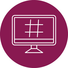 Hashtag Line Circle Icon Design