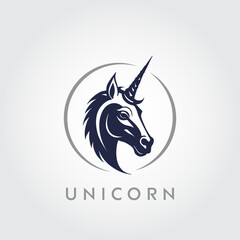 Unicorn Vector editable logo design. Unicorn silhouette