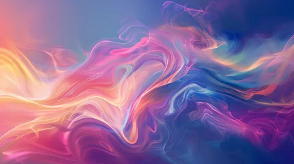 Photo sur Plexiglas Ondes fractales Blue Smoke Wave: Abstract Light and Motion Design