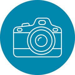 Digital Camera Line Circle Icon Design