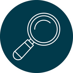 Magnifying Glass Line Circle Icon Design