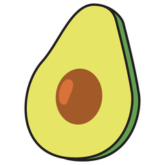 Colored avocado fruit icon Vector