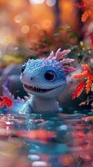 A small and cute animated dragon.