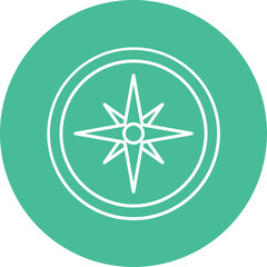 Compass Line Circle Icon Design