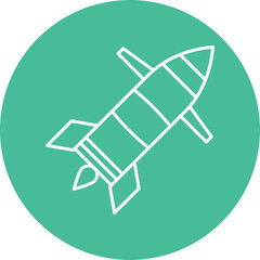 Missile Line Circle Icon Design
