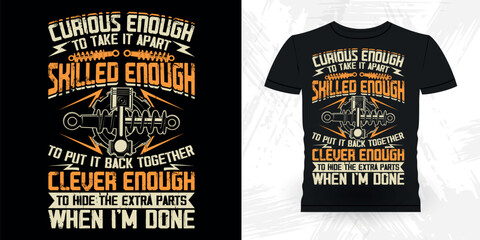 Funny Mechanical Engineer Retro Vintage Mechanic T-shirt Design