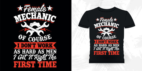 Funny Mechanical Engineer Retro Vintage Mechanic T-shirt Design