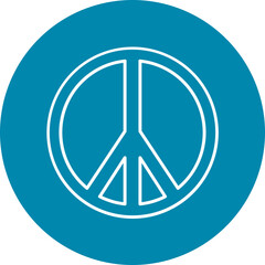 Peace Symbol Line Circle Icon Design