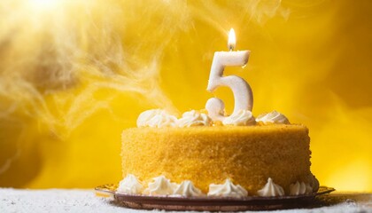 5 Number Birthday cake. Five number birthday 
