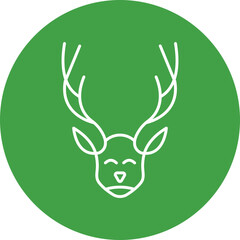 Elk Line Circle Icon Design