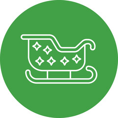 Sleigh Line Circle Icon Design