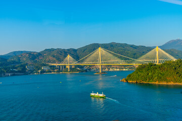 View from the waterfront highway in Hong Kong - obrazy, fototapety, plakaty