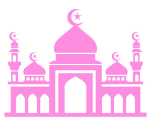 Vector illustration of building a mosque. Islamic. reliefs, buildings. muslim, eid mubarak