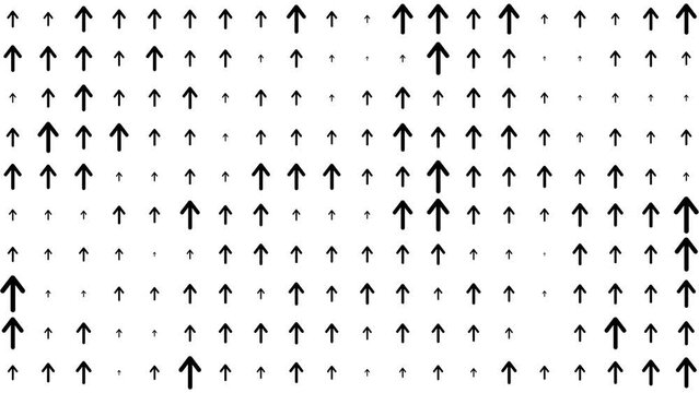 Arrow seamless pattern. Rolling arrows endless loop. modern black and white 4k loop