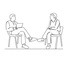 man being interviewed