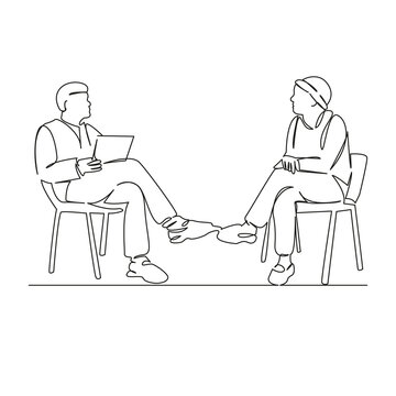 man being interviewed
