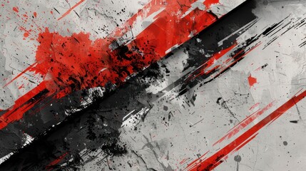 Raw Intensity: Grunge Abstract Background Texture in Red, White, and Black