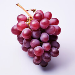Fototapeta premium Juicy Red Grapes: A Delightful Symphony of Freshness, Ripe Sweetness, and Vibrant Colors on a Serene White Background