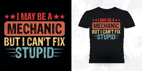 Funny Mechanical Engineer Retro Vintage Mechanic T-shirt Design