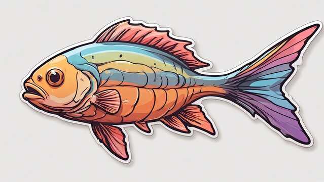 Naklejki cute design sticker cartoon of fish