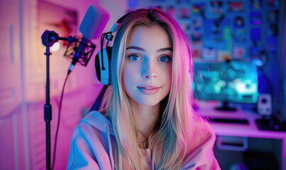 An instagram girl recording a video for her youtube channel