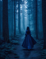 Naklejka premium burry blue forest