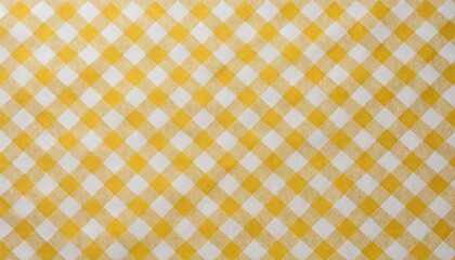 Yellow and white checkered tablecloth texture