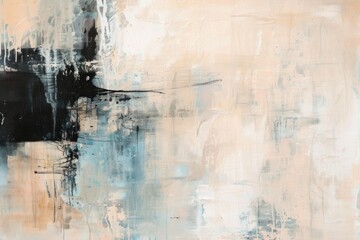 This contemporary artwork with fluid black and cool blue hues offers a minimalist yet emotive aesthetic suitable for a sophisticated home decor statement, abstract background