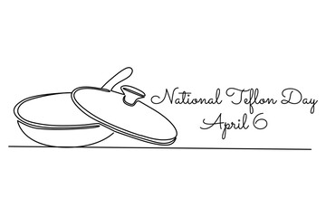 line art of National Teflon Day good for National Teflon Day celebrate. line art. illustration.