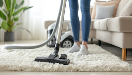 vacuum cleaner on carpet - obrazy, fototapety, plakaty