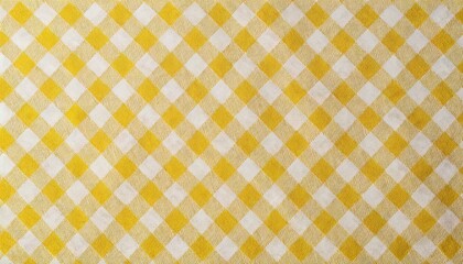 Yellow and white checkered tablecloth texture
