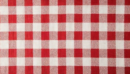 Red and white checkered tablecloth texture