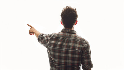 rear view of a man pointing with finger - Powered by Adobe