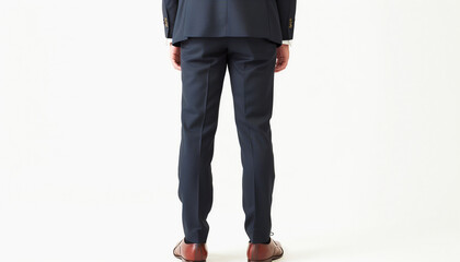 photo of man in suit shot from behind full body