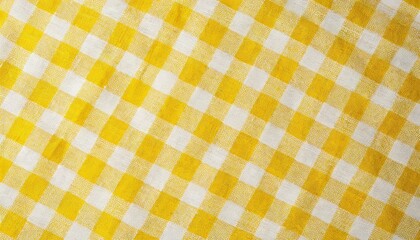 Yellow and white checkered tablecloth texture