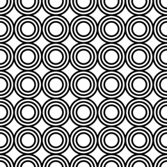 Seamless disco style geometric pattern of regular circles. Black and white seamless seamless pattern vector background