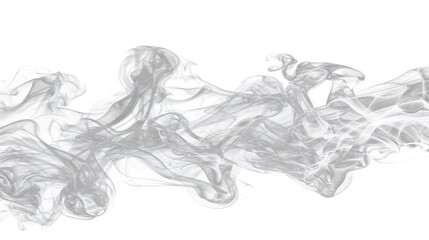 Ethereal smoky swirls in grayscale, isolated on transparent background, Generative AI