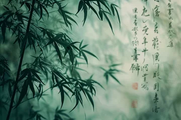 Schilderijen op glas bamboo forest in the morning © Naksh