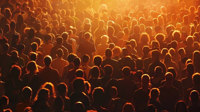 A sea of people bustling with excitement eagerly anticipating the fireworks show