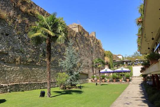 September 11 2023 - Elbasan, Albania: View of the walls of the Castle
