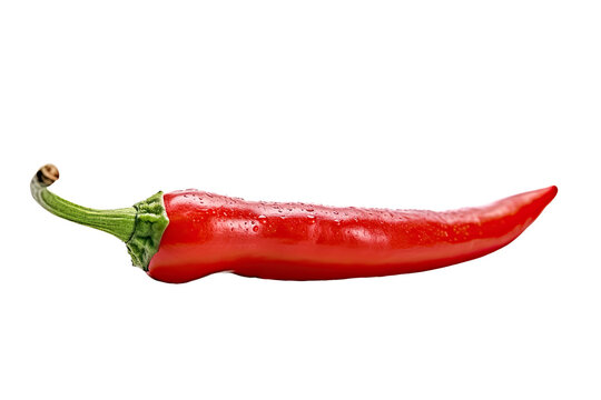 Frische rote Chillischote, freigestellt vor transparentem Hintergrund, Generative AI