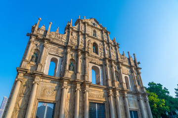 Fototapeta na wymiar Ruins of St. Paul's. Popular tourist attraction in Macao, China