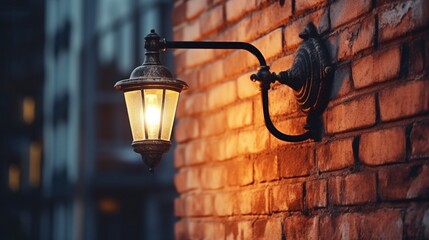 old street lamp on wall