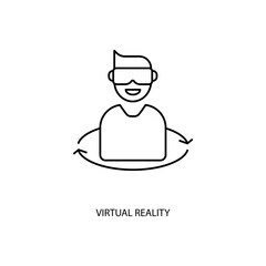 virtual reality concept line icon. Simple element illustration. virtual reality concept outline symbol design.