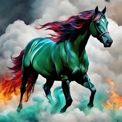 Mystic Horse with Fiery Mane