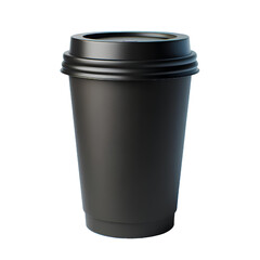 black black cup of cofe Isolated on white background.